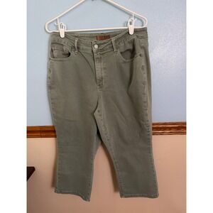 Judy Blue Garment Dyed Capri Crop Jeans Green JB78113 C-CO 14W